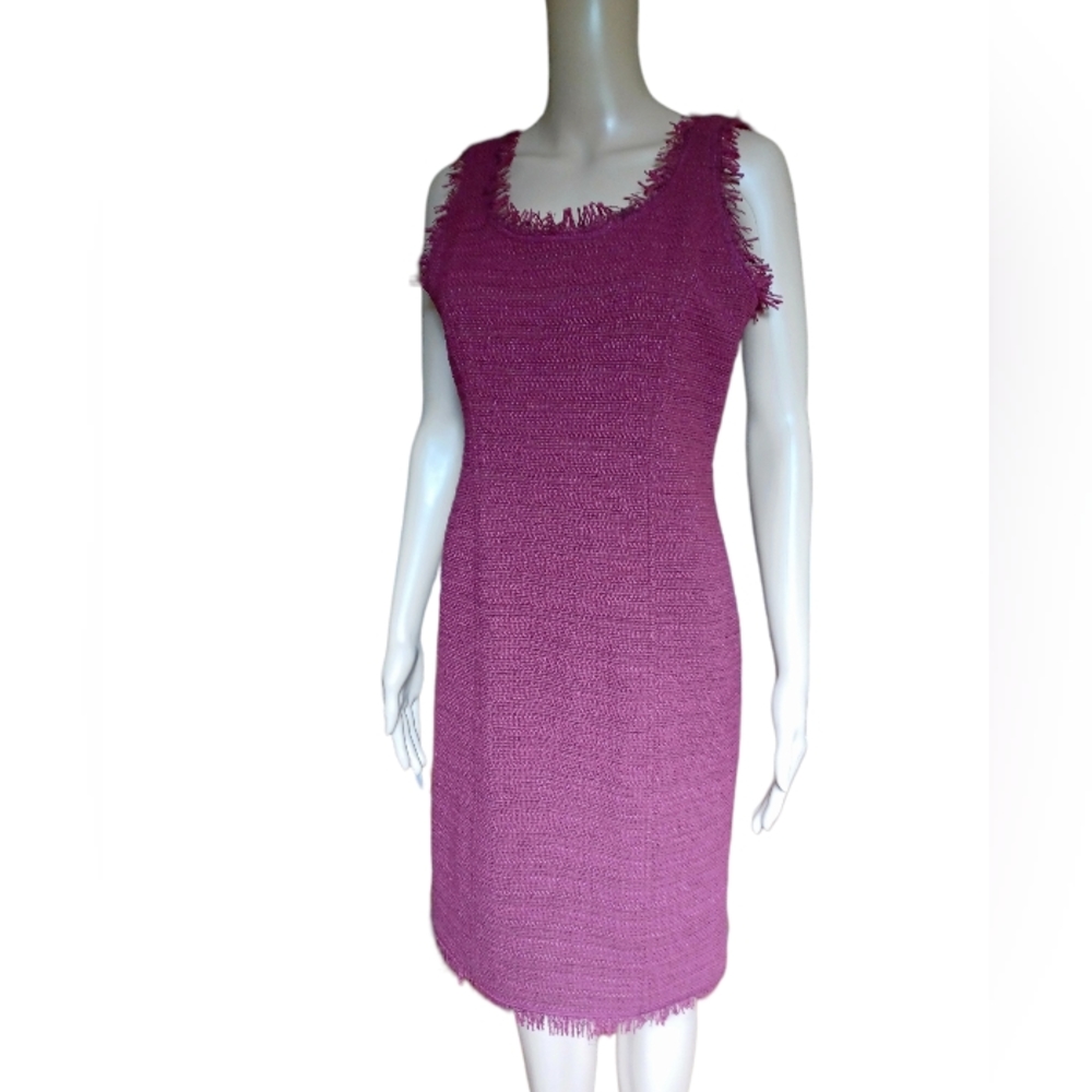 Worth Maroon Red Fringed Sheath Dress Size 4